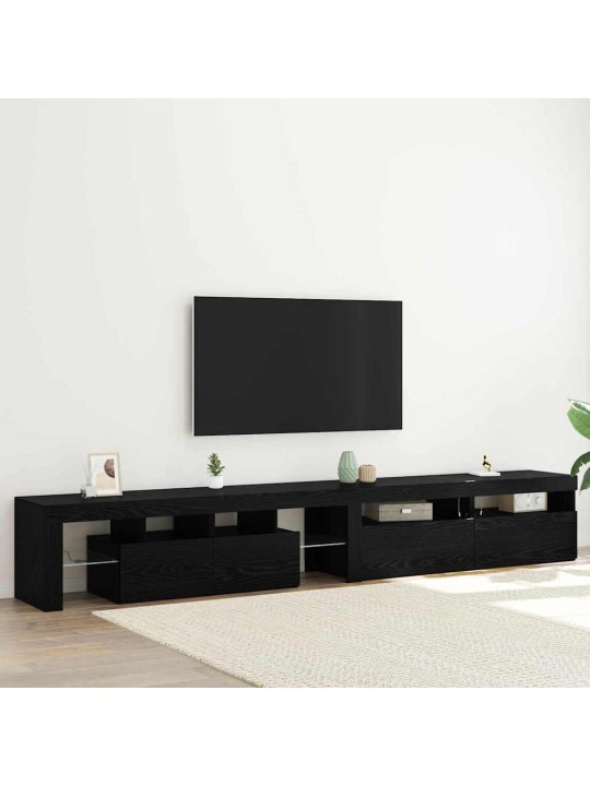 Tv skapji 3 pcs melns ozols 260 x 36.5 x 40 cm