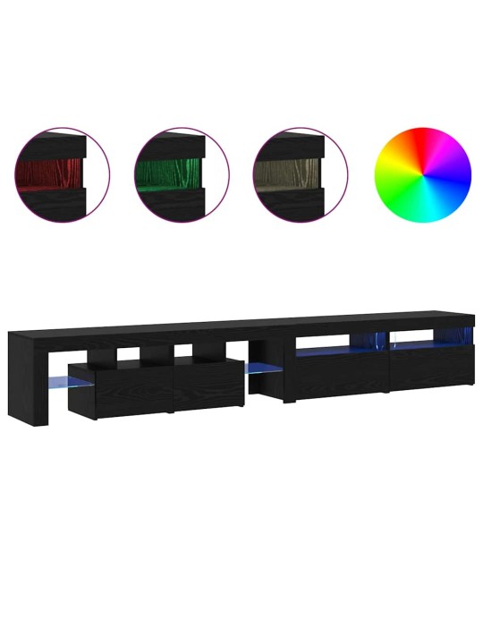 Tv skapji 3 pcs melns ozols 260 x 36.5 x 40 cm