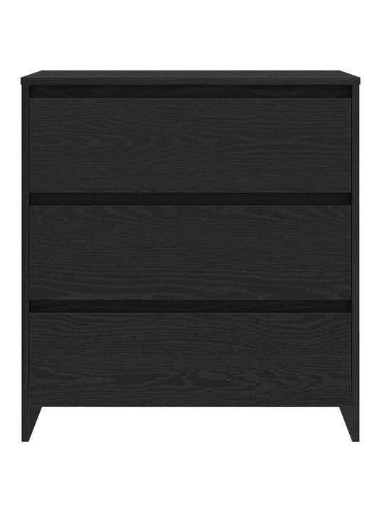 Puse ar atvilktni 3 pcs melna 70 x 41 x 75 cm inženierijas koks