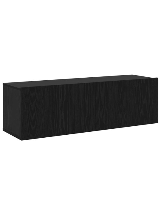 Tv skapju komplekts 3 pcs melns ozols 200 x 30 x 30 cm