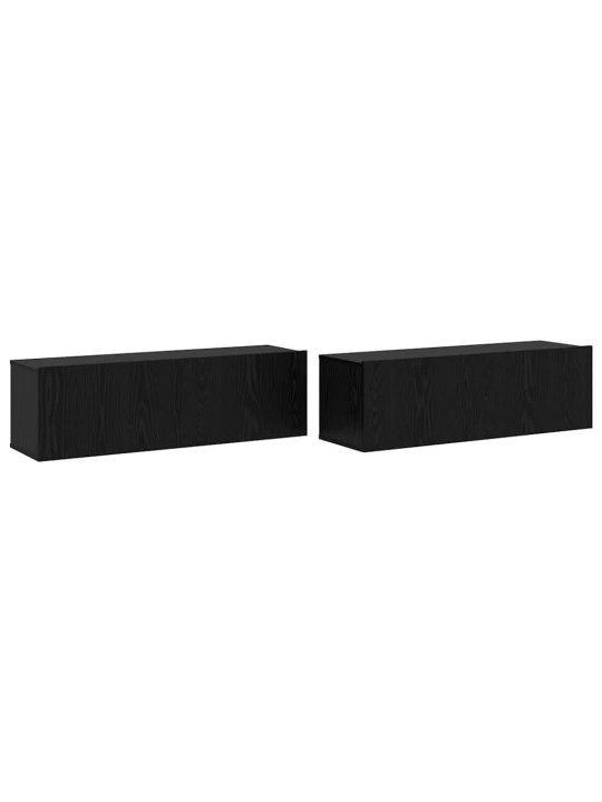 Tv skapju komplekts 3 pcs melns ozols 200 x 30 x 30 cm