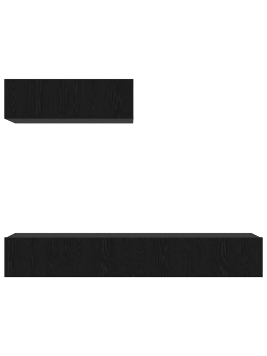 Tv skapju komplekts 3 pcs melns ozols 200 x 30 x 30 cm