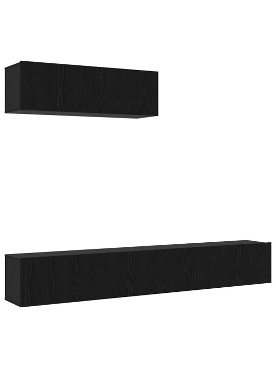 Tv skapju komplekts 3 pcs melns ozols 200 x 30 x 30 cm