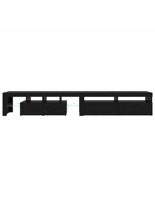 Tv skapji 2 pcs melns ozols 260 x 36.5 x 40 cm
