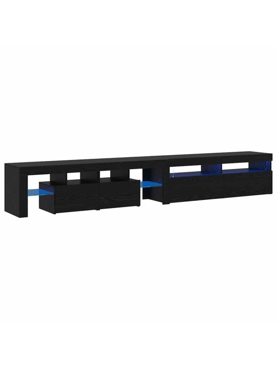 Tv skapji 2 pcs melns ozols 260 x 36.5 x 40 cm