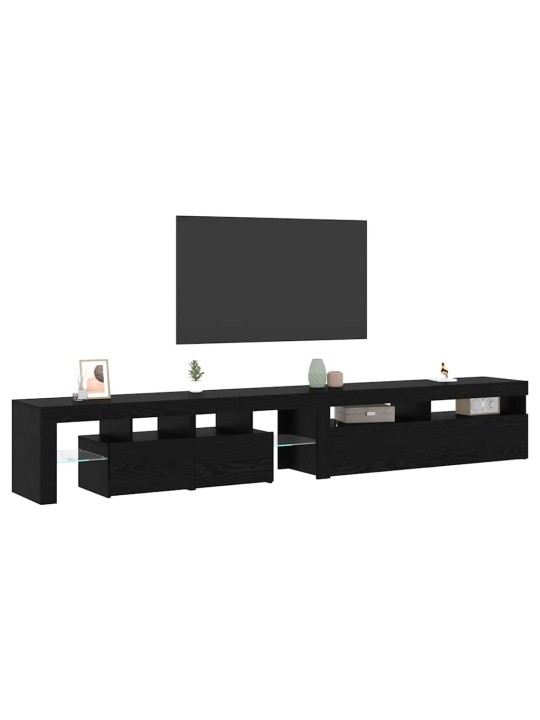 Tv skapji 2 pcs melns ozols 260 x 36.5 x 40 cm