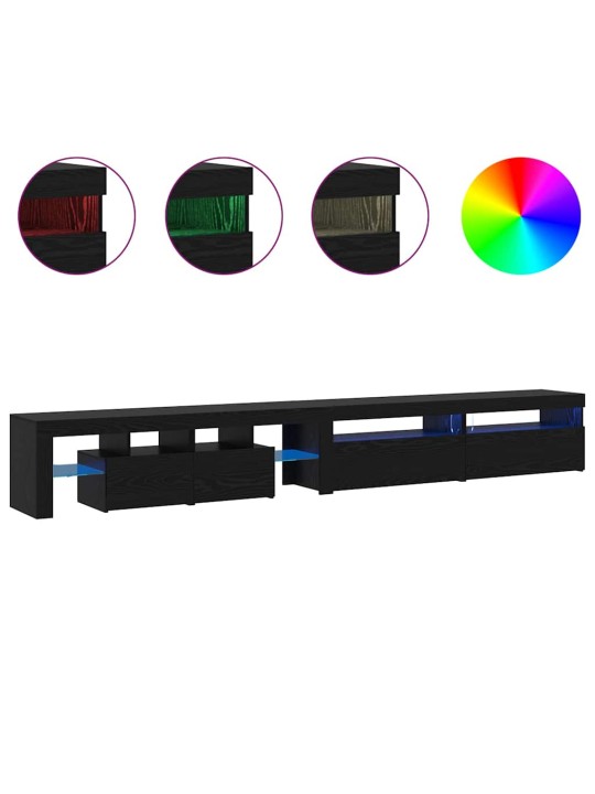 Tv skapji 3 pcs melns ozols 290 x 36.5 x 40 cm
