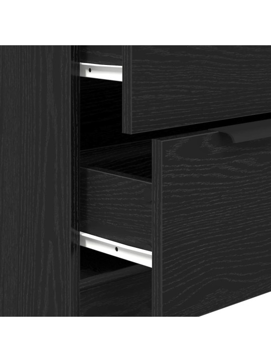 Sānu galds melns ozolkoks 180 x 30 x 70 cm inženierijas koks