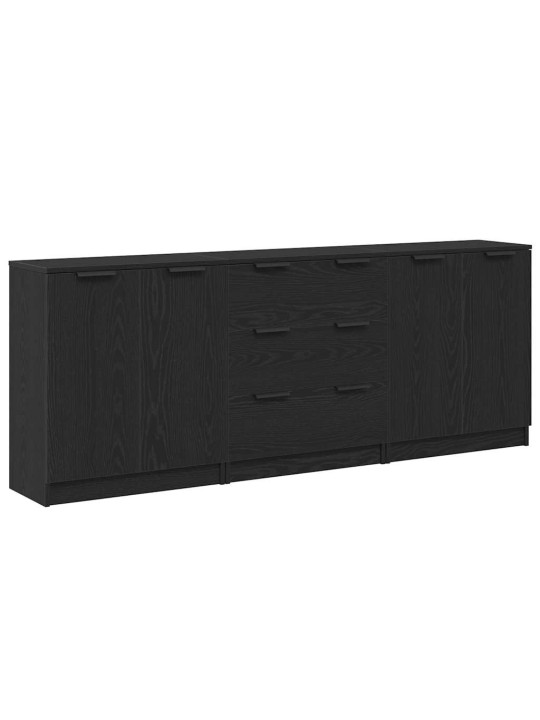 Sānu galds melns ozolkoks 180 x 30 x 70 cm inženierijas koks