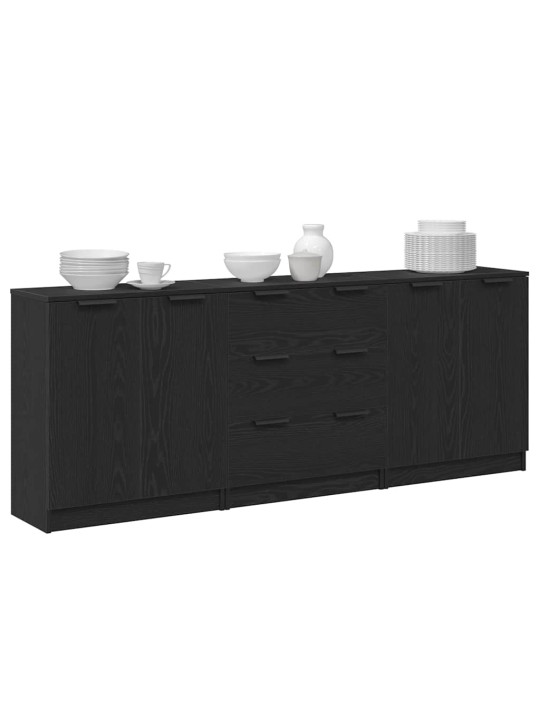 Sānu galds melns ozolkoks 180 x 30 x 70 cm inženierijas koks