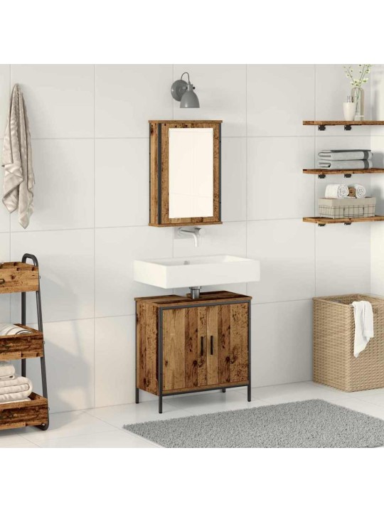 Vannas istabas mēbeļu komplekts 2 pcs brūna 60 x 30 x 60 cm