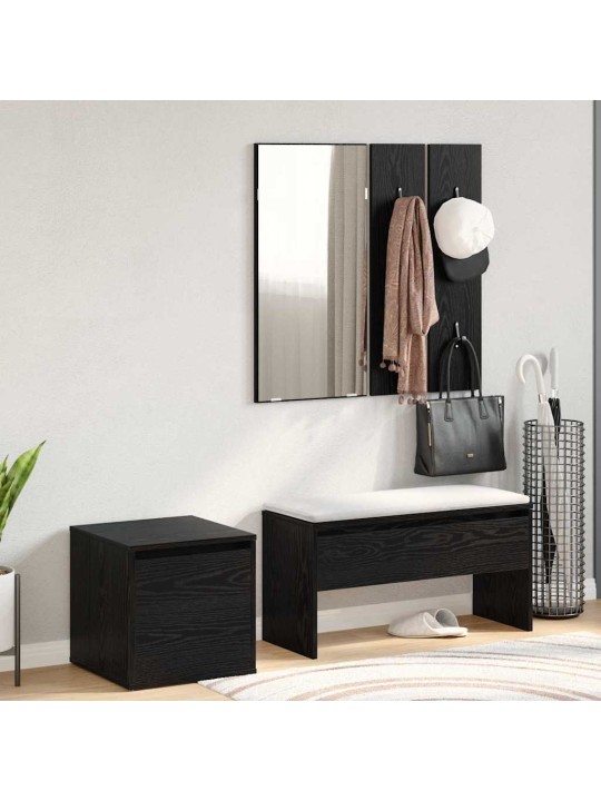Priekšnama mēbeļu komplekts 3 pcs melns ozols 80 x 31 x 40 cm