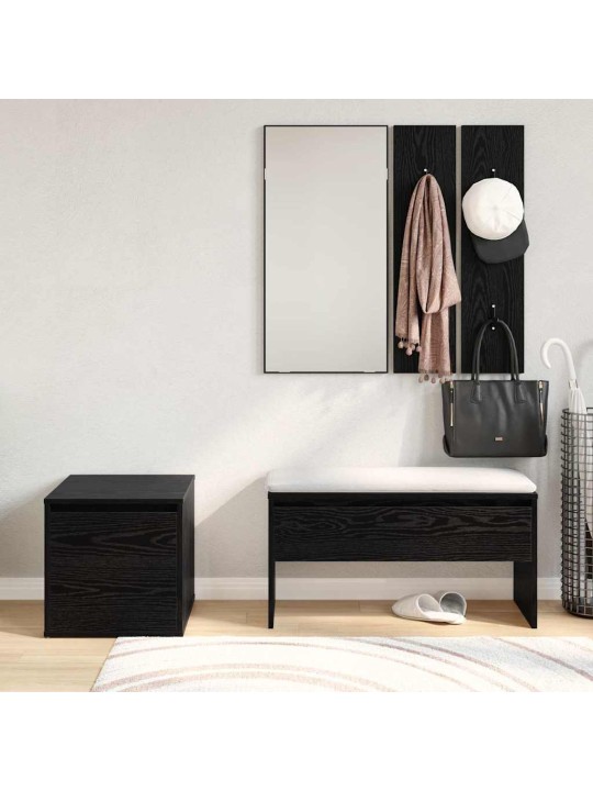 Priekšnama mēbeļu komplekts 3 pcs melns ozols 80 x 31 x 40 cm