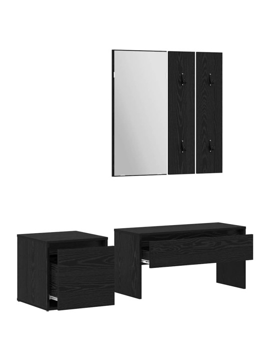 Priekšnama mēbeļu komplekts 3 pcs melns ozols 80 x 31 x 40 cm