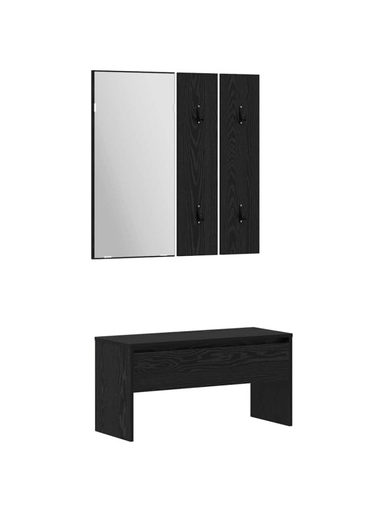 Priekšnama mēbeļu komplekts 3 pcs melns ozols 80 x 31 x 40 cm