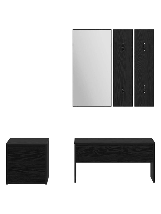 Priekšnama mēbeļu komplekts 3 pcs melns ozols 80 x 31 x 40 cm