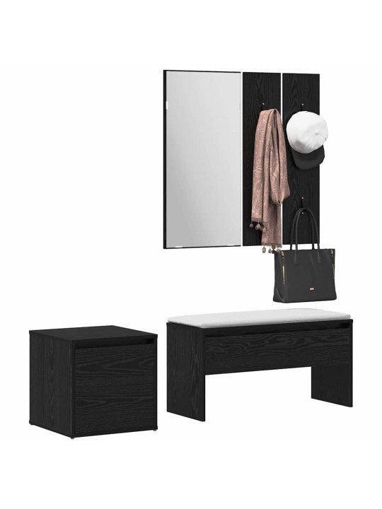 Priekšnama mēbeļu komplekts 3 pcs melns ozols 80 x 31 x 40 cm