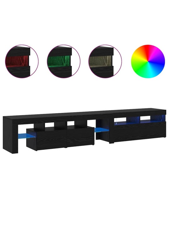 Tv skapji 2 pcs melns ozols 290 x 36.5 x 40 cm