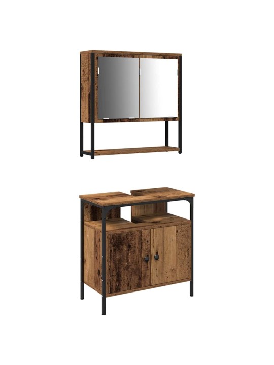 Vannas istabas mēbeļu komplekts 2 pcs brūna 60 x 30 x 60 cm