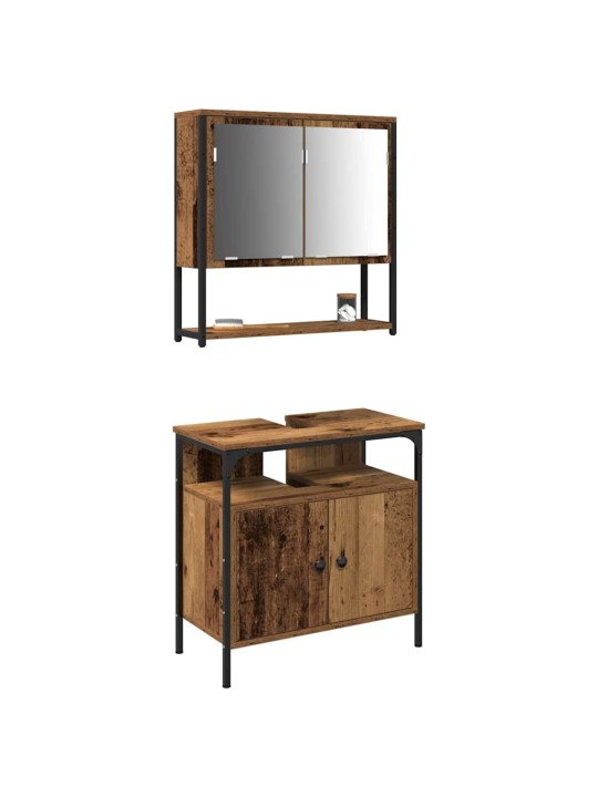 Vannas istabas mēbeļu komplekts 2 pcs brūna 60 x 30 x 60 cm