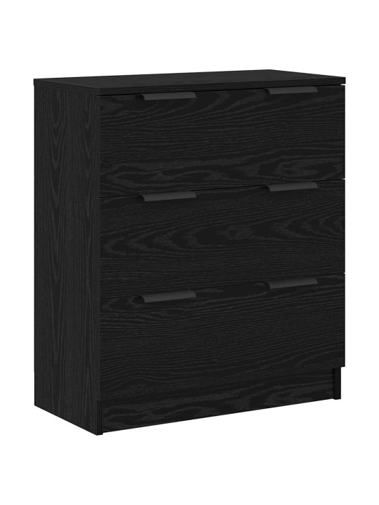 Puse 3 pcs melns ozols 121 x 30 x 70 cm inženierijas koks