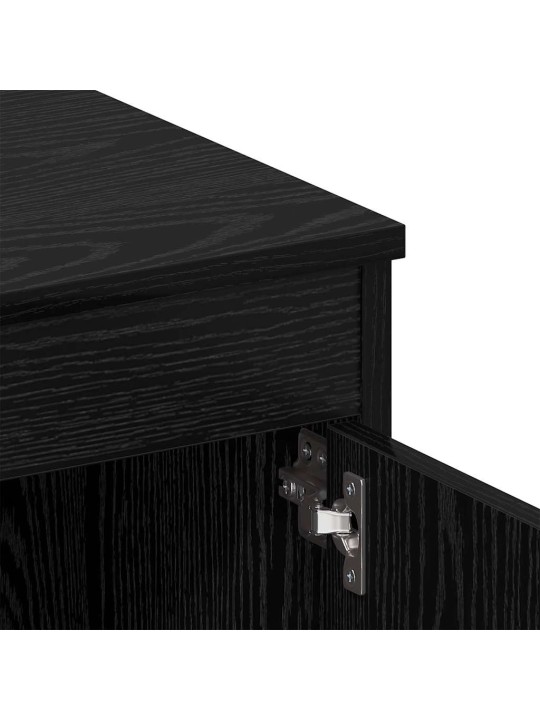 Galds ar plauktu melns ozols 140 x 50 x 76 cm inženierijas koks