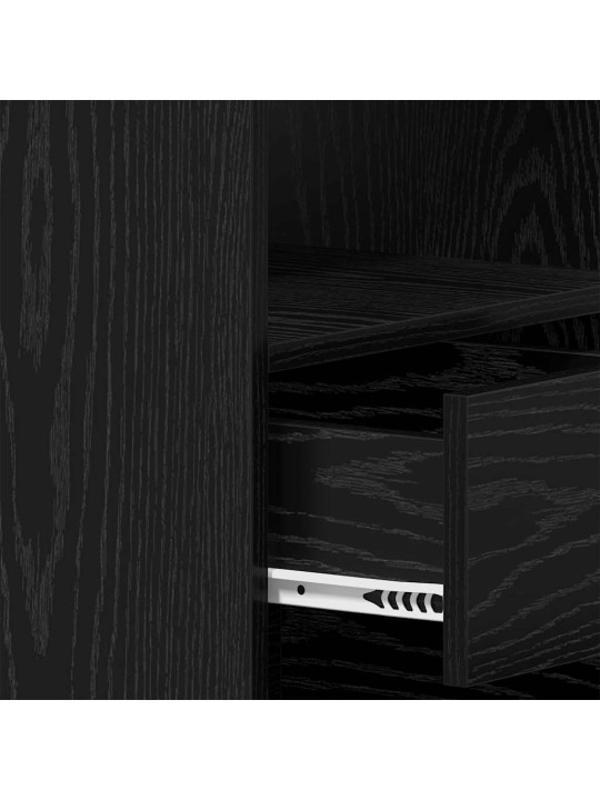 Galds ar plauktu melns ozols 140 x 50 x 76 cm inženierijas koks