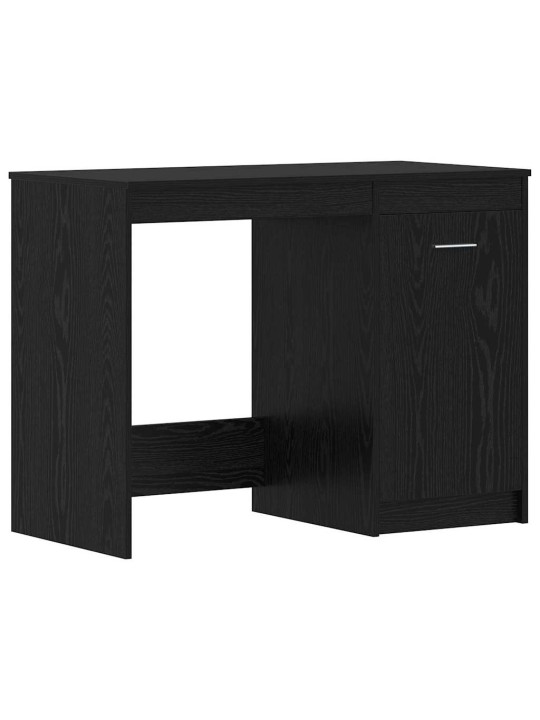 Galds ar plauktu melns ozols 140 x 50 x 76 cm inženierijas koks