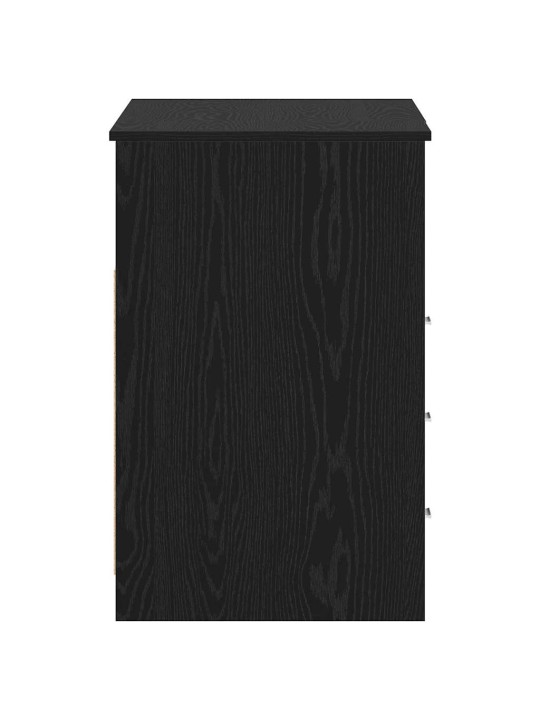 Galds ar plauktu melns ozols 140 x 50 x 76 cm inženierijas koks