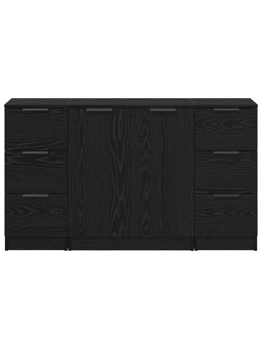 Puse 3 pcs melns ozols 121 x 30 x 70 cm inženierijas koks