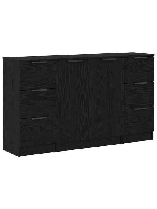 Puse 3 pcs melns ozols 121 x 30 x 70 cm inženierijas koks