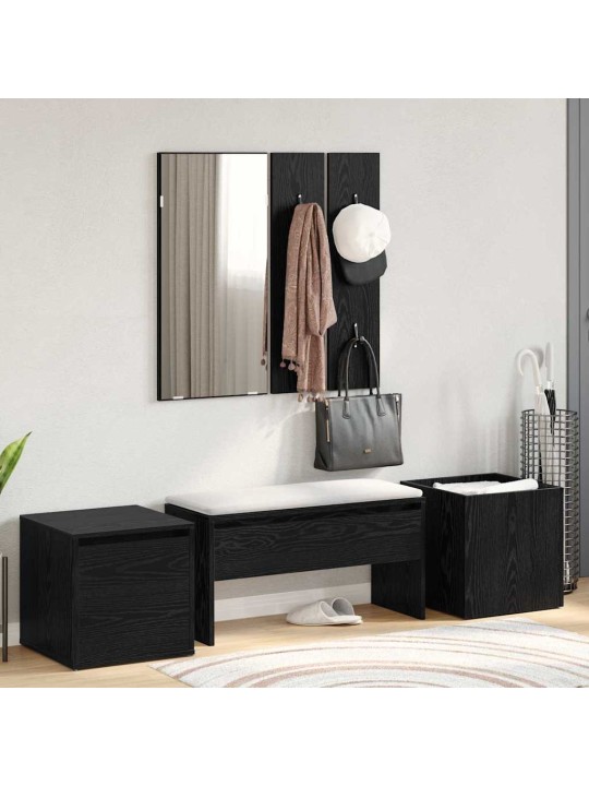 Priekšnama mēbeļu komplekts 4 pcs melns ozols 80 x 31 x 40 cm