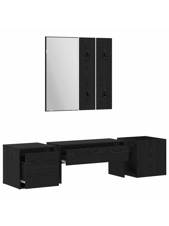 Priekšnama mēbeļu komplekts 4 pcs melns ozols 80 x 31 x 40 cm