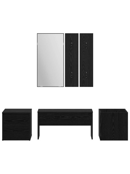 Priekšnama mēbeļu komplekts 4 pcs melns ozols 80 x 31 x 40 cm