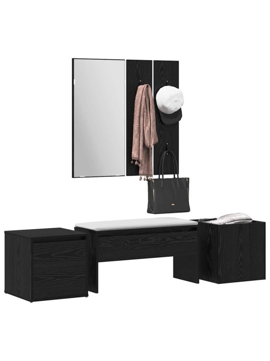 Priekšnama mēbeļu komplekts 4 pcs melns ozols 80 x 31 x 40 cm