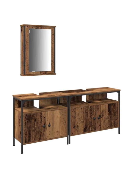 Vannas istabas spoguļu skapīši ar durvīm brūna 80 x 30 x 60 cm