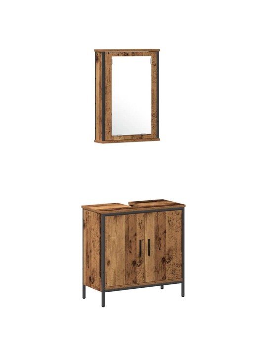 Vannas istabas mēbeļu komplekts 3 pcs brūna 33 x 33 x 185.5 cm