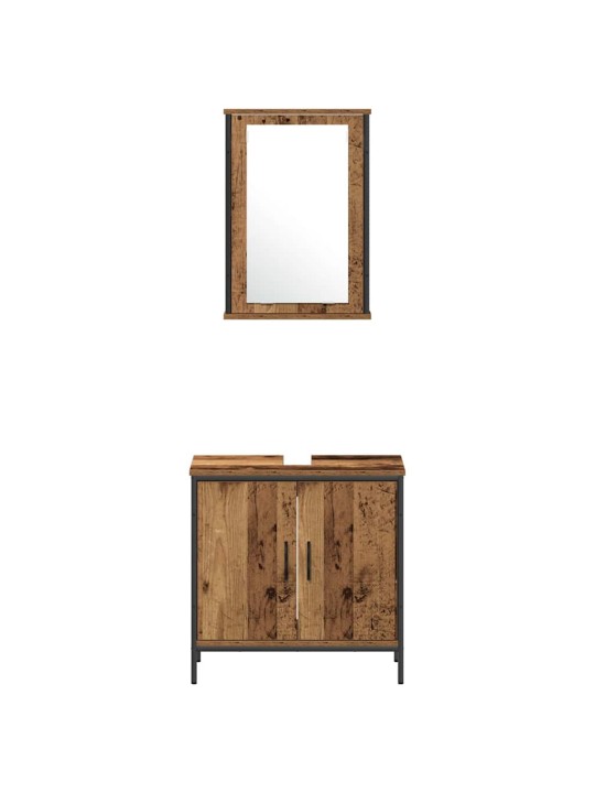 Vannas istabas mēbeļu komplekts 3 pcs brūna 33 x 33 x 185.5 cm