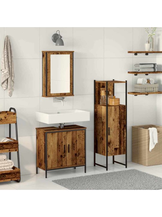 Vannas istabas mēbeļu komplekts 3 pcs brūna 33 x 33 x 120.5 cm