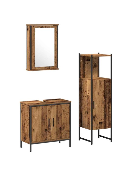 Vannas istabas mēbeļu komplekts 3 pcs brūna 33 x 33 x 120.5 cm