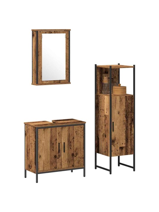 Vannas istabas mēbeļu komplekts 3 pcs brūna 33 x 33 x 120.5 cm