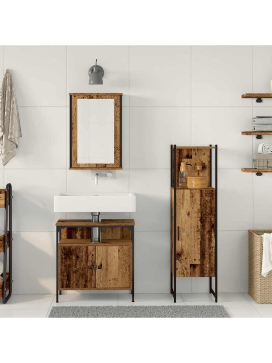 Vannas istabas mēbeļu komplekts 3 pcs brūna 33 x 33 x 120.5 cm
