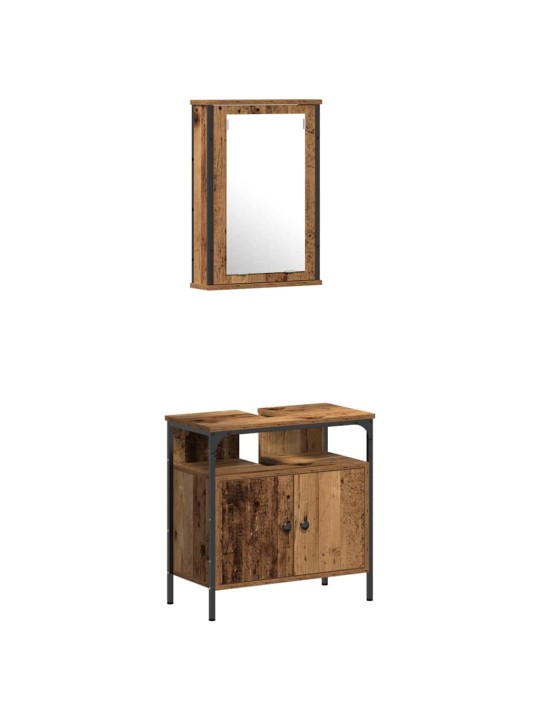 Vannas istabas mēbeļu komplekts 3 pcs brūna 33 x 33 x 120.5 cm