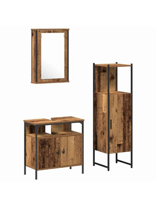 Vannas istabas mēbeļu komplekts 3 pcs brūna 33 x 33 x 120.5 cm
