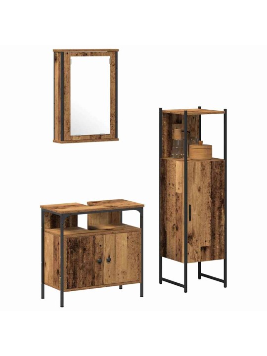 Vannas istabas mēbeļu komplekts 3 pcs brūna 33 x 33 x 120.5 cm