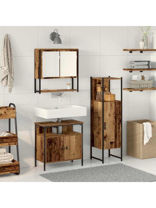 Vannas istabas mēbeļu komplekts 3 pcs brūna 33 x 33 x 120.5 cm