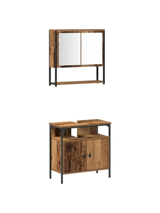 Vannas istabas mēbeļu komplekts 3 pcs brūna 33 x 33 x 120.5 cm