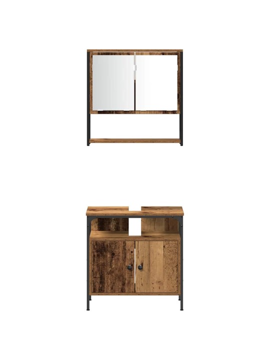Vannas istabas mēbeļu komplekts 3 pcs brūna 33 x 33 x 120.5 cm