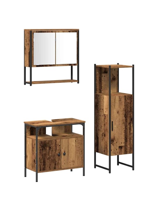 Vannas istabas mēbeļu komplekts 3 pcs brūna 33 x 33 x 120.5 cm