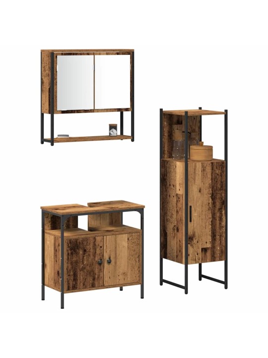 Vannas istabas mēbeļu komplekts 3 pcs brūna 33 x 33 x 120.5 cm